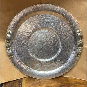 Vintage Kent Hammered wrought aluminum tray serving platter